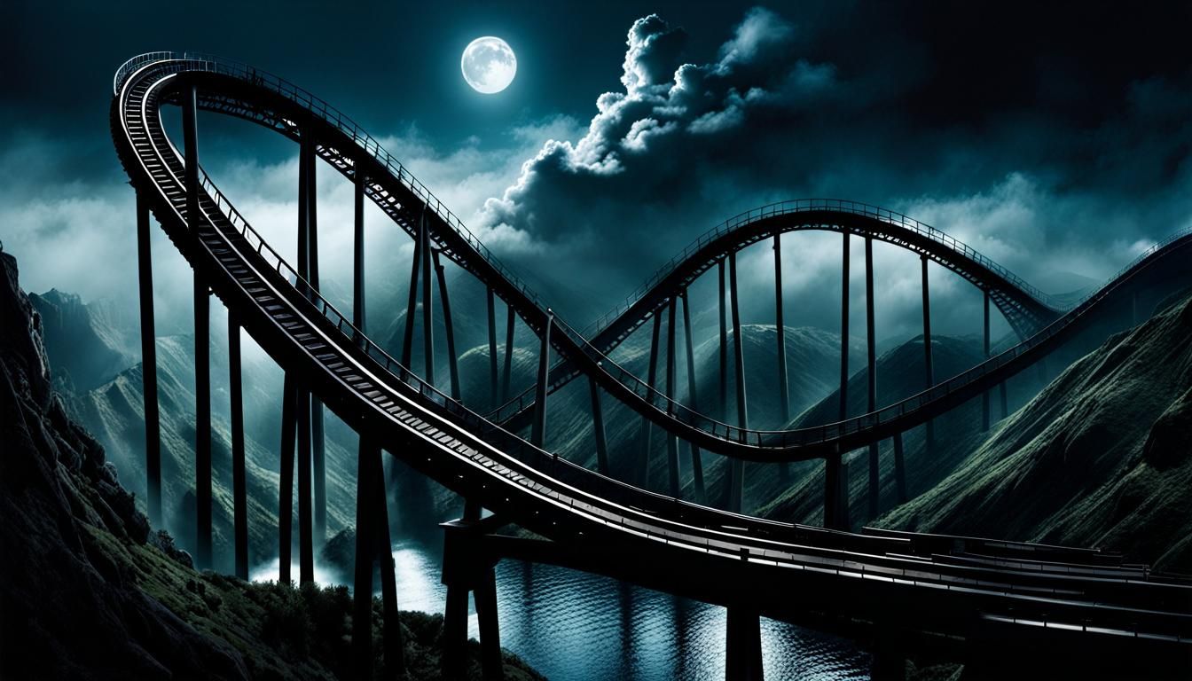 roller coaster :: each hill reaches the clouds  and then into the water ::eerie:: horrorcore::dark fantasy::deep ...  by @  debster
