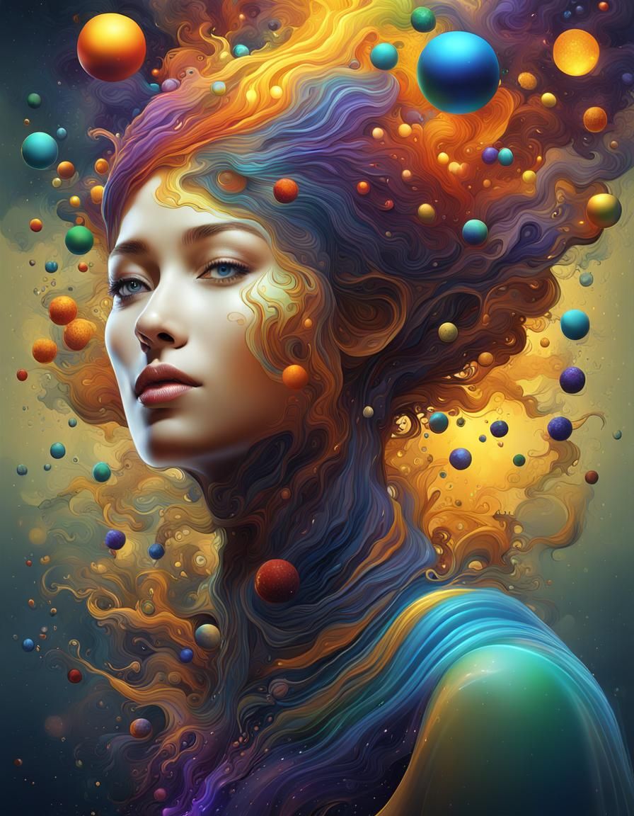 beautiful female, foto, abstract vector fractal 0.35, vector fractal 0.