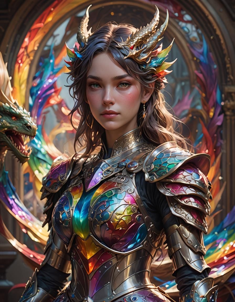 Dragon rainbow  armour   by @Rainbowdragonz