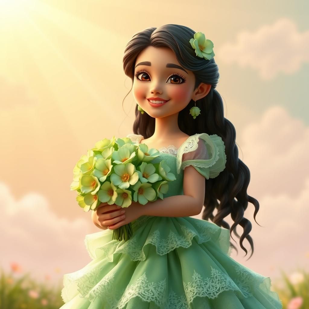 a beautiful criança longos wearing blue a ruffled dress of different