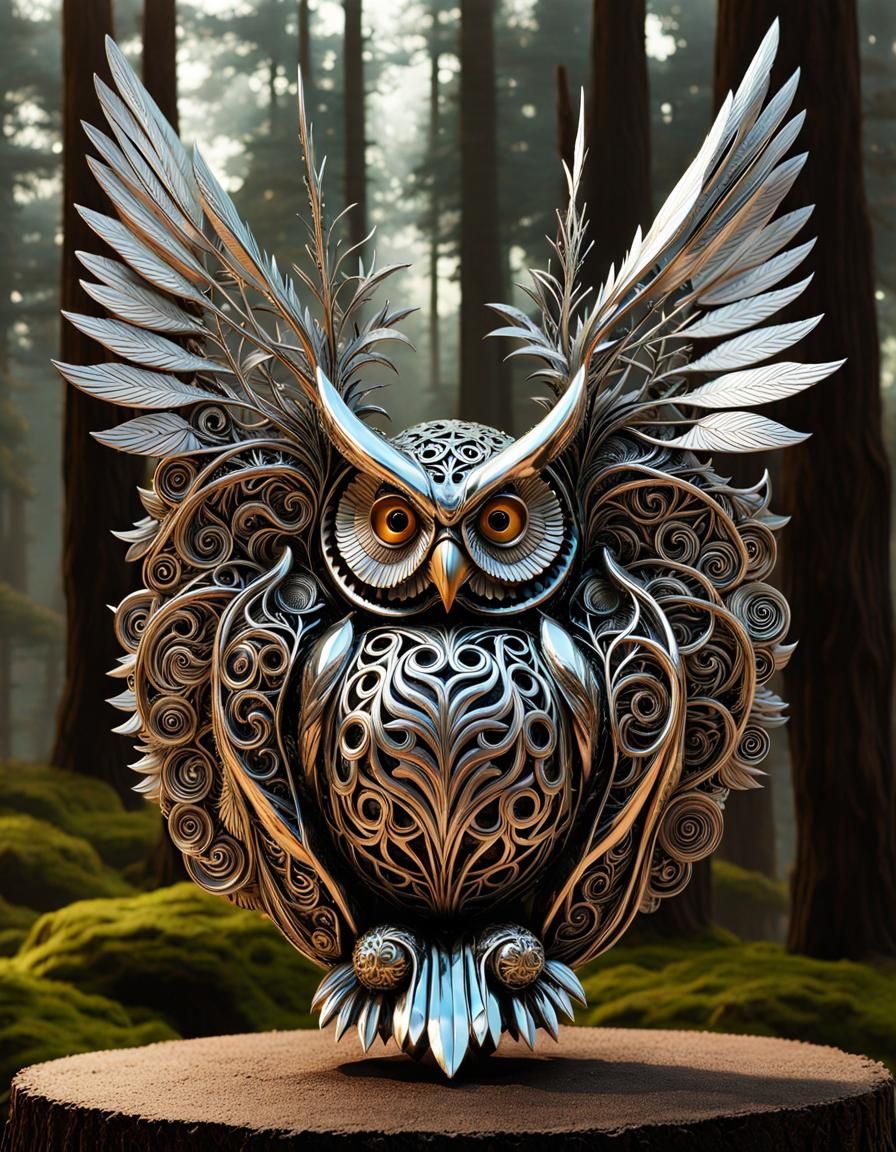 Metal art owl