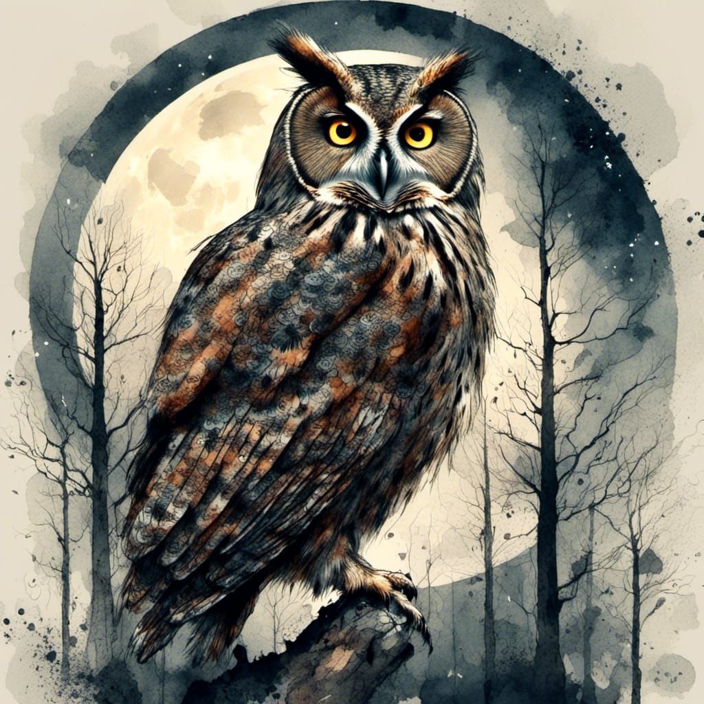 Mr Owl 🦉 in the moonlight