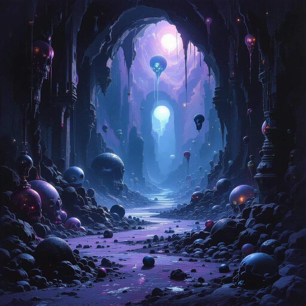 Surreal Void Filled With Bizarre Otherworldly Objects