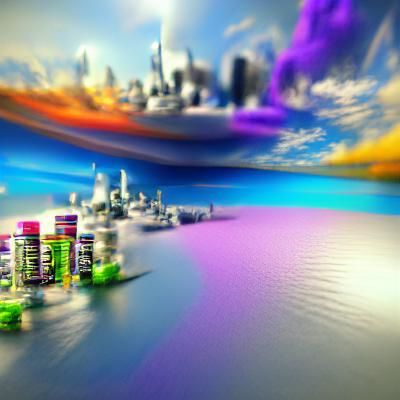 neptune city skyline filmic hyperrealism ambient occlusion a...