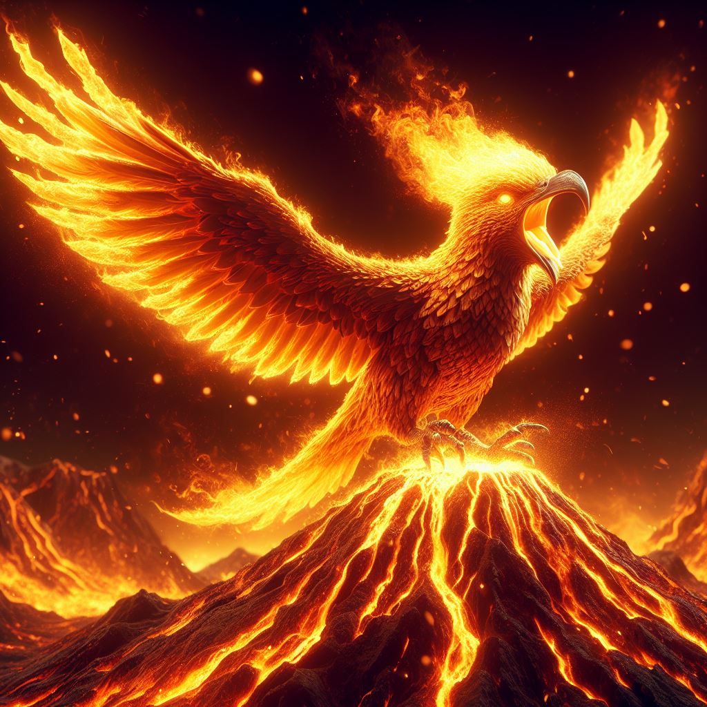 Firebird on the throne