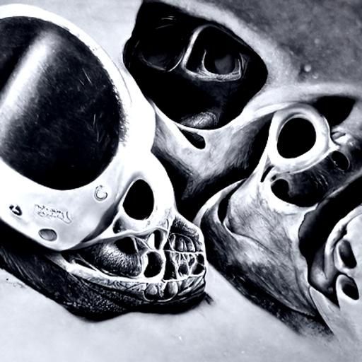 Skulls, detailed, realistic, 8k, hyperdetailed charcoal draw...