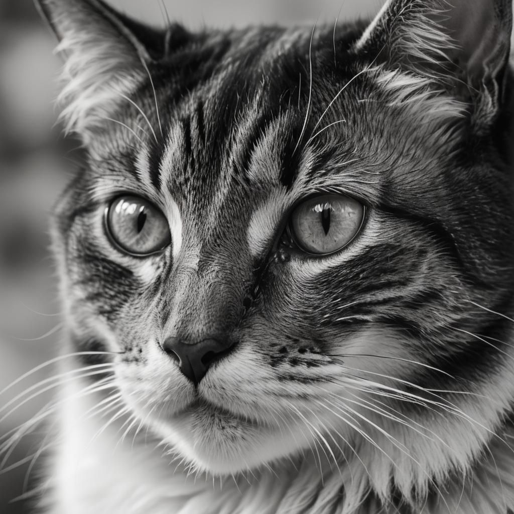 Candid closeup of a black and white cat