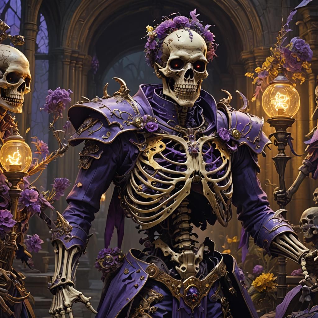 undeath, zombie, skeleton servant, dark fantasy, butler