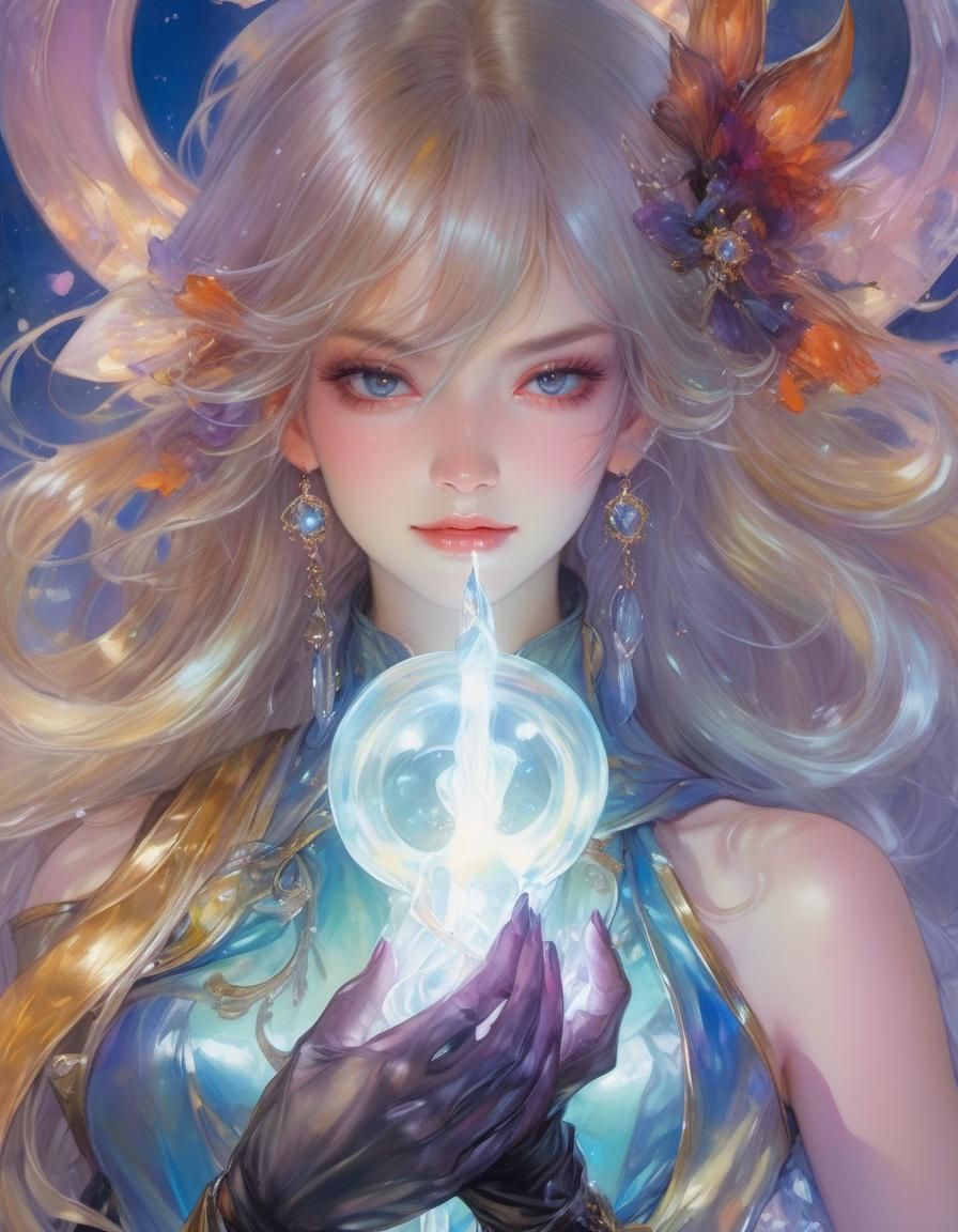 Ethereal Anime Goddess in Dreamlike Pose