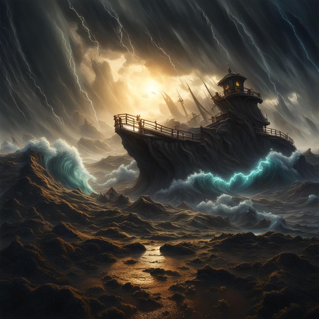 Shipwrecked in the Hurricane  by @MoonWolf