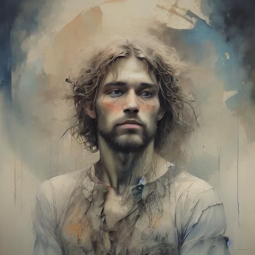 <lora:Inky Portraits:1.0> Zoanthropy. Surrealism. Medium sho...
