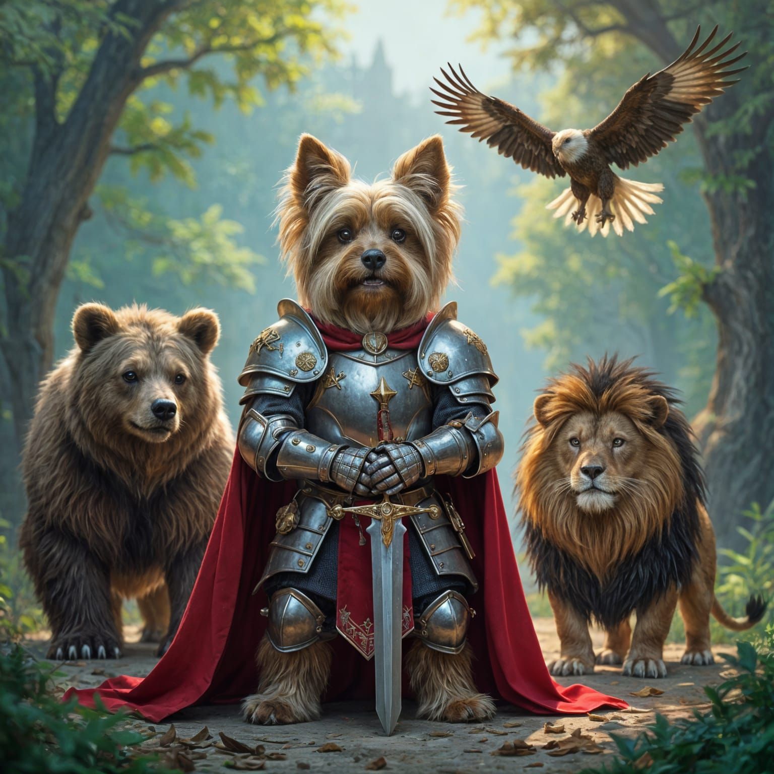 Sweetie “Yorkie Knight”In a kingdom not so far away, a yorkie knight stays vigilant. Dressed in finest ...  by @undefined