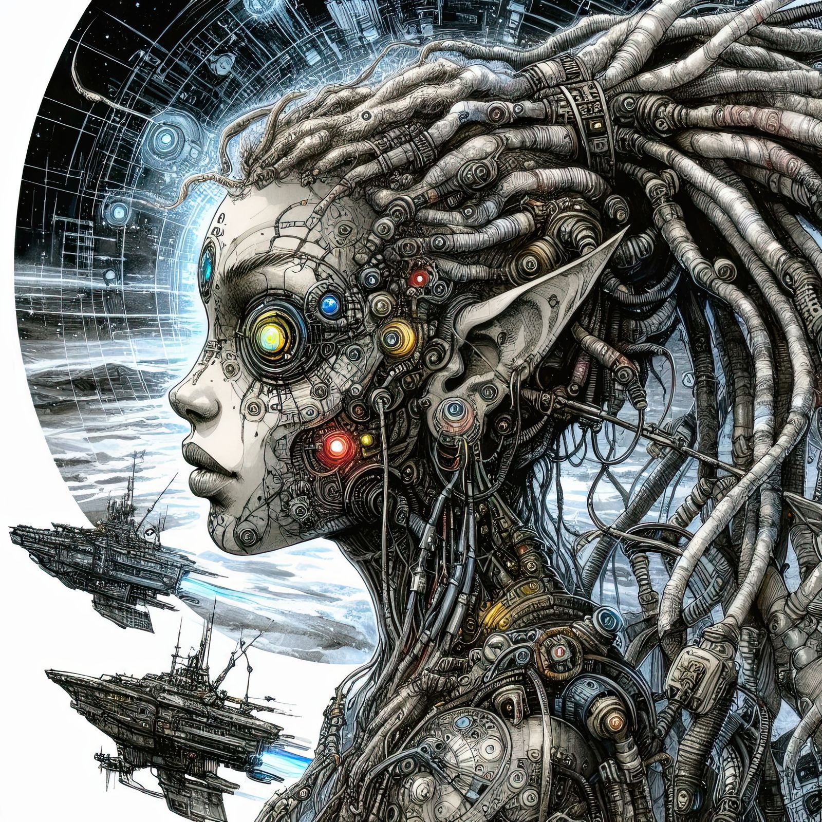 Cyborg Elf - Dark Fantasy Art