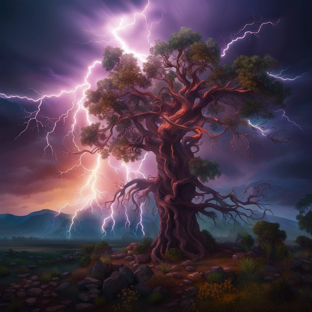 Lightning crashes AI Generated Artwork NightCafe Creator