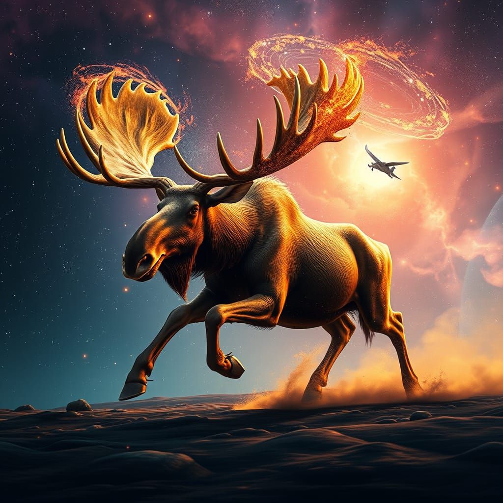 Cosmic moose running 