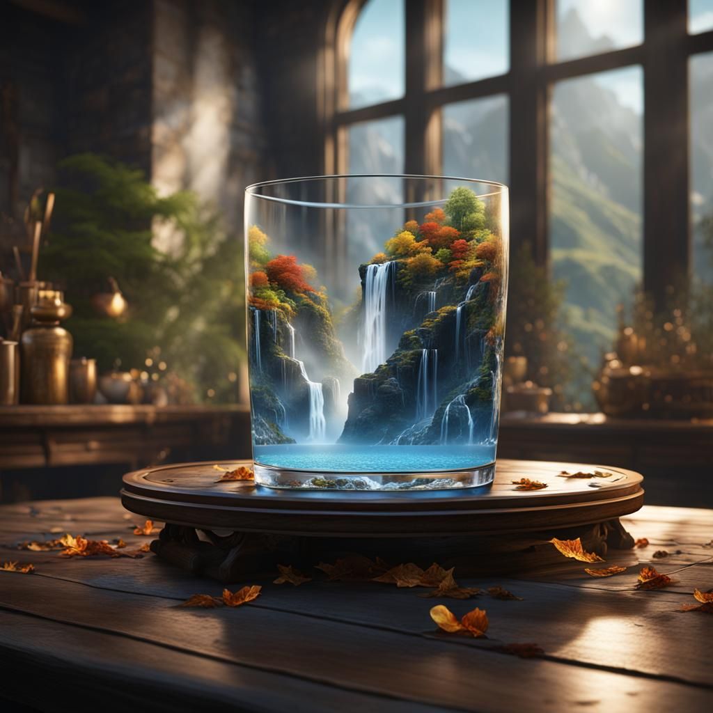 Waterfall in Glass  by @REDACTED