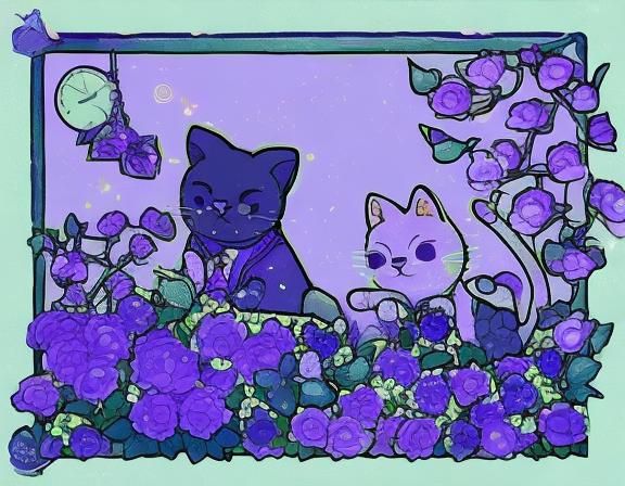 <lora:Lofi kawaii RBT v7:1.0> cat, lilac