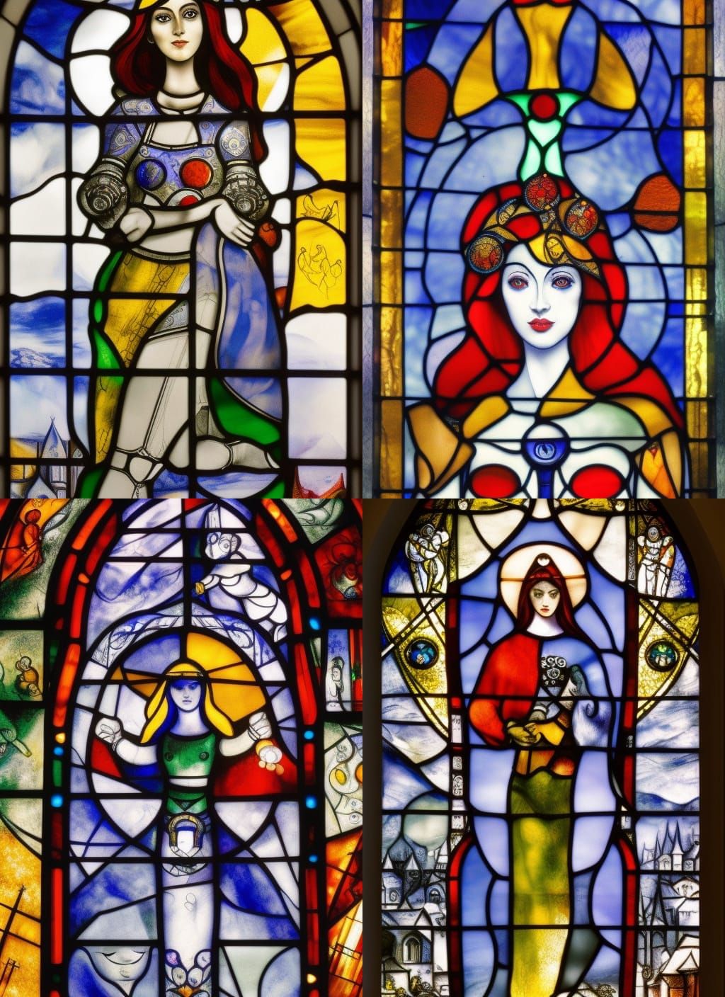 Stained cathedral glass Window by Marc Chagall