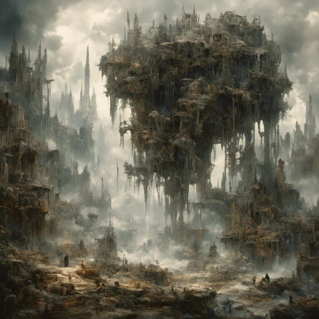 Ethereal Ghostly Figure with Coherent Dark Lines