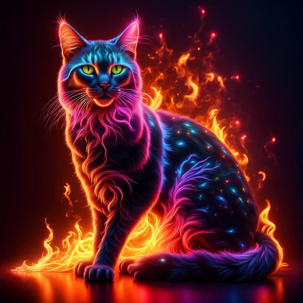 Phoenix Cat - AI Generated Artwork - NightCafe Creator