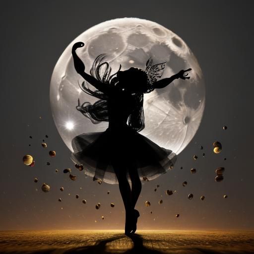 Dancing for the moon/ professional photography photo surreal...