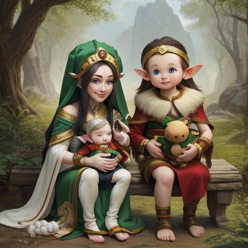 Baby human adopt by Chief Elf and his wife.
