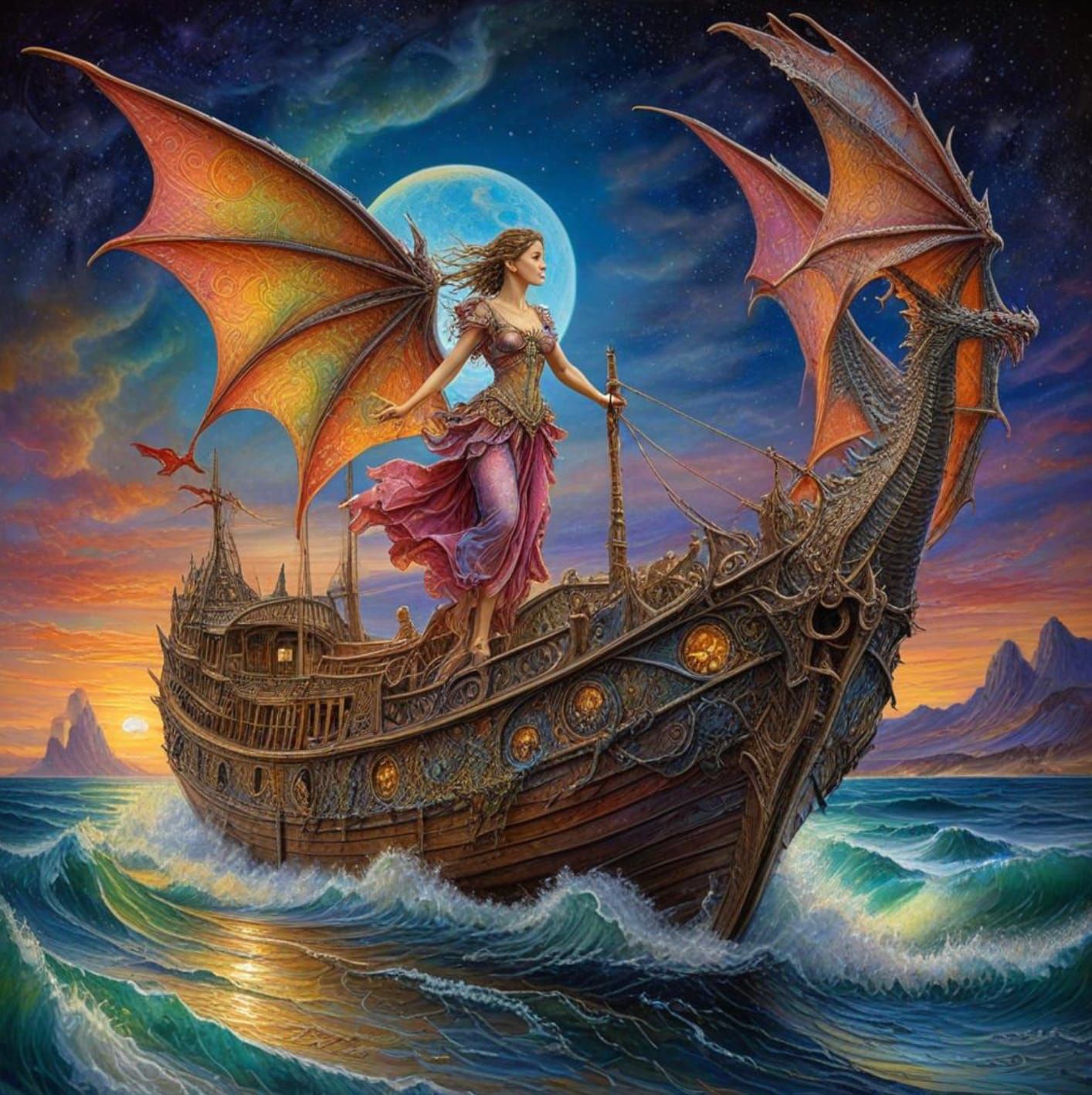Re-exploring the "Dragonship" (style Josephine Wall)