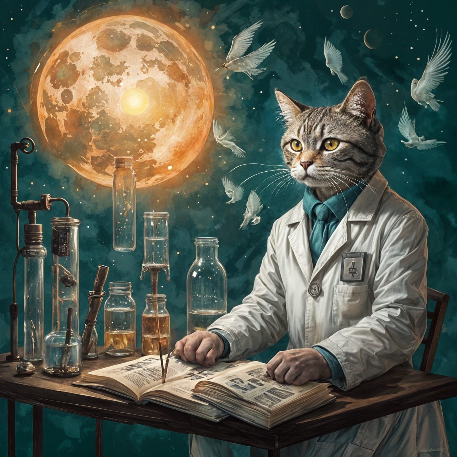 A surreal, abstract, and painterly digital artwork in the style of moody watercolor and ink splashes. ...  by @Likra