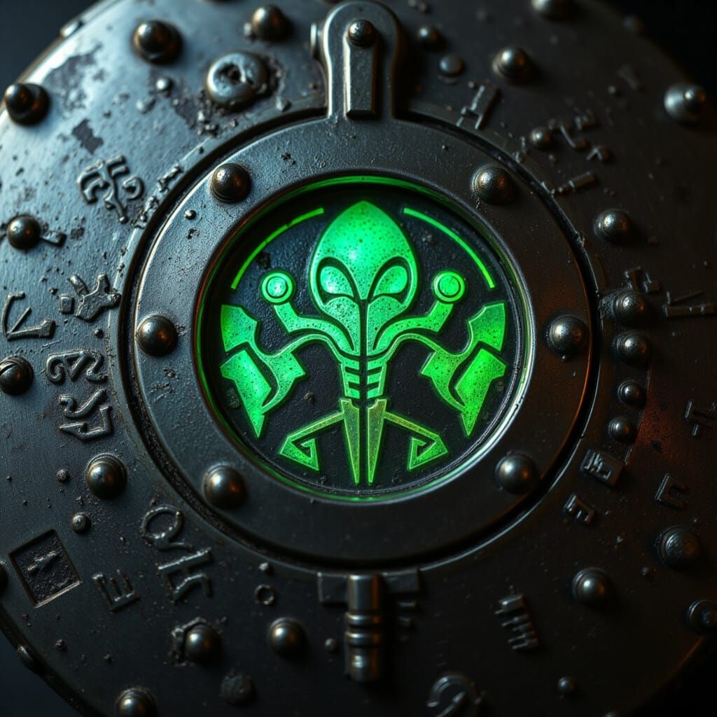 <lora:Ancient Aliens:1.0> ancient alien computers with alien symbols with glowing undertones