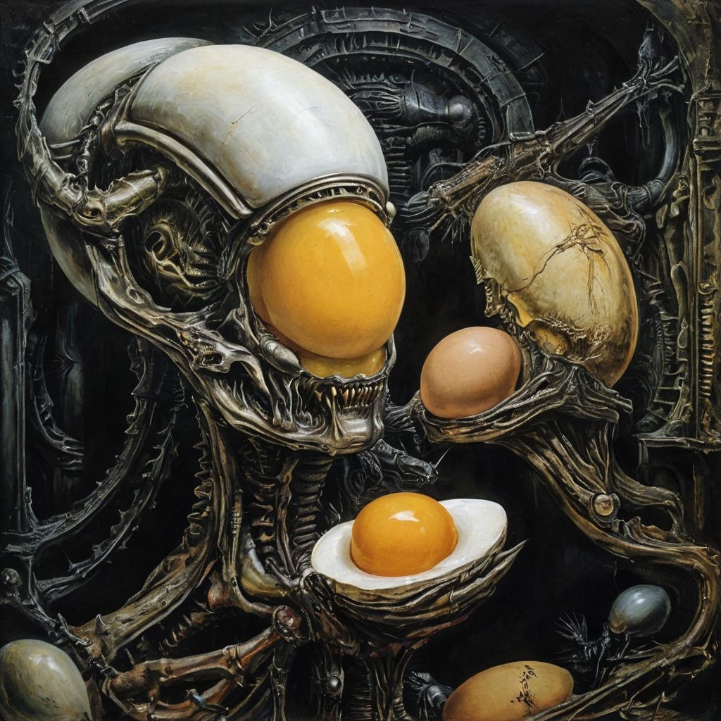 Xenomorph eating eggs
