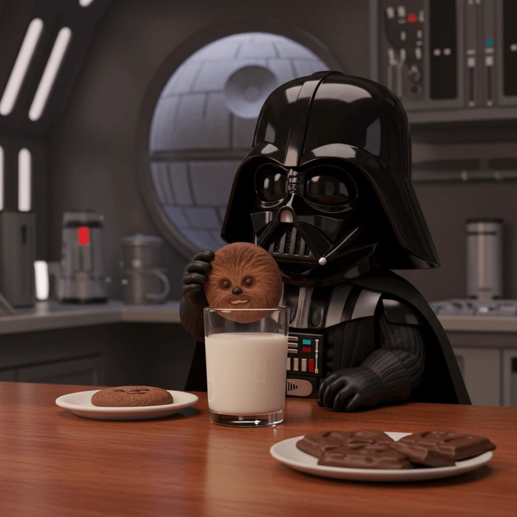 Vader and his chocolate chip wookiee