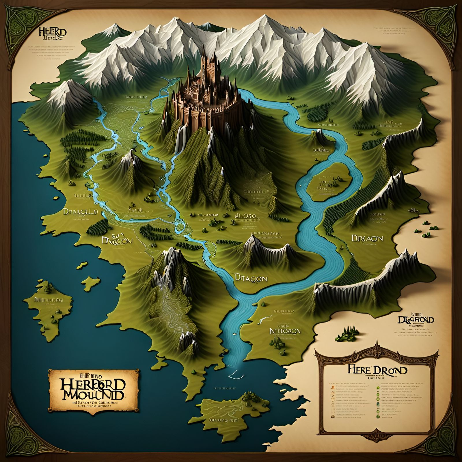 Hereford Mappa Mundi, Middle Earth