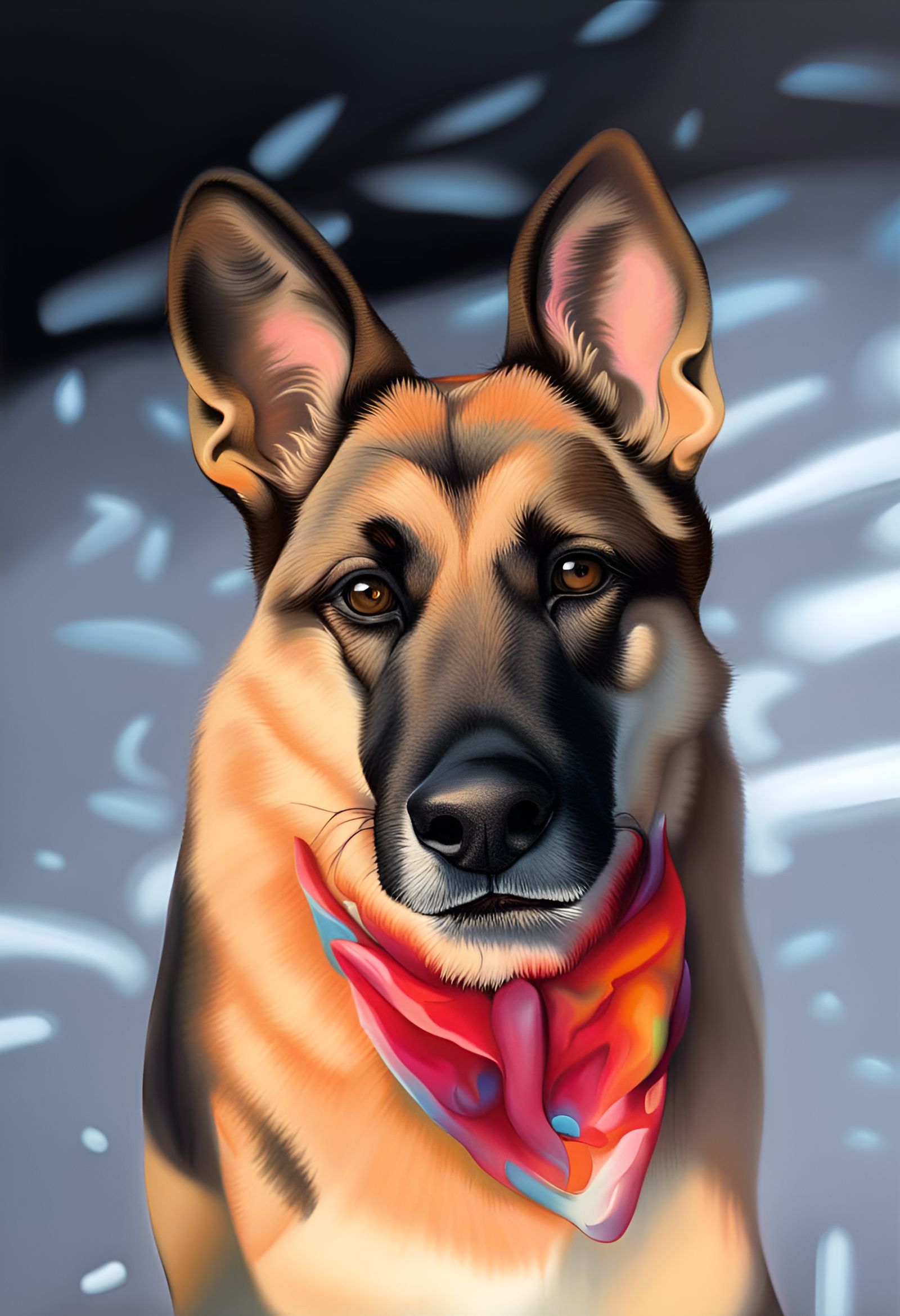 Painted German Shepherd AI Generated Artwork NightCafe Creator