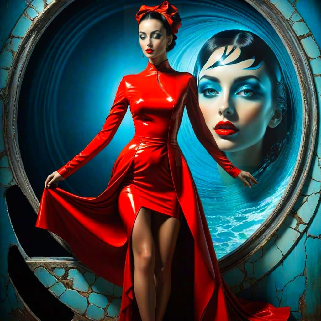 Surreal Goddess in Vibrant, Triadic Colors