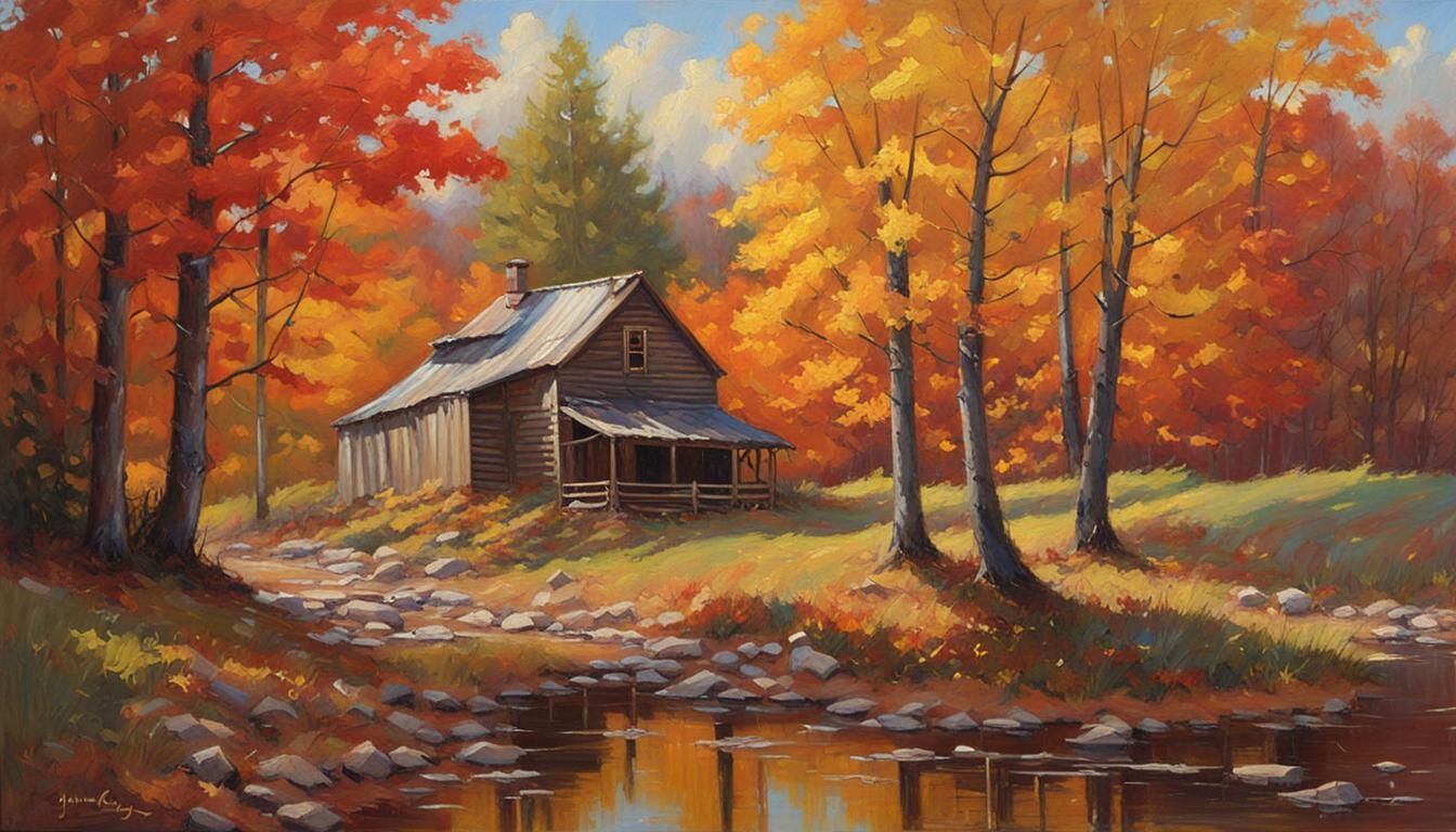 Autumn. House by the lake  by @Max Chernyshov