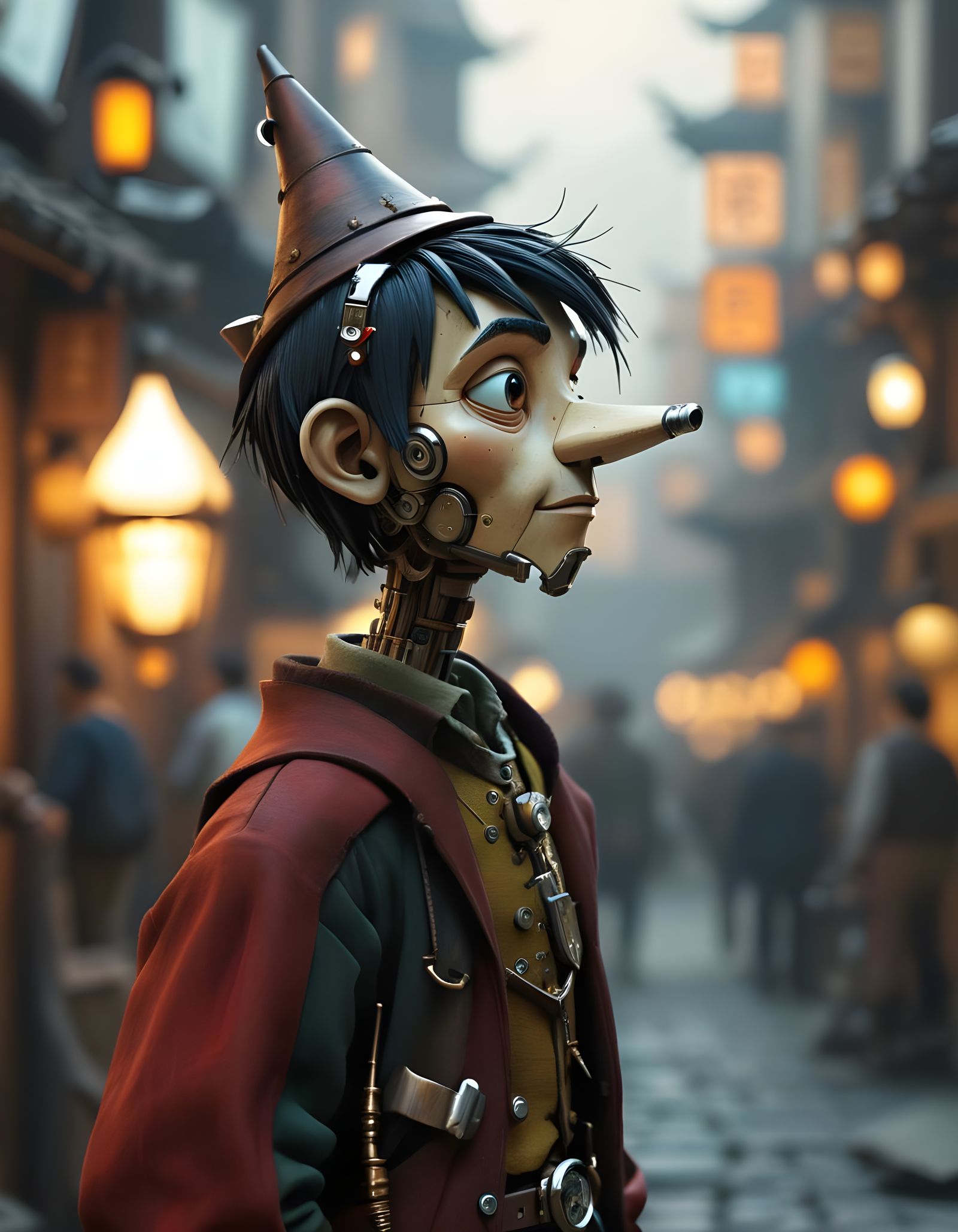 Cybernetic wonder, pinocchio reimagined.