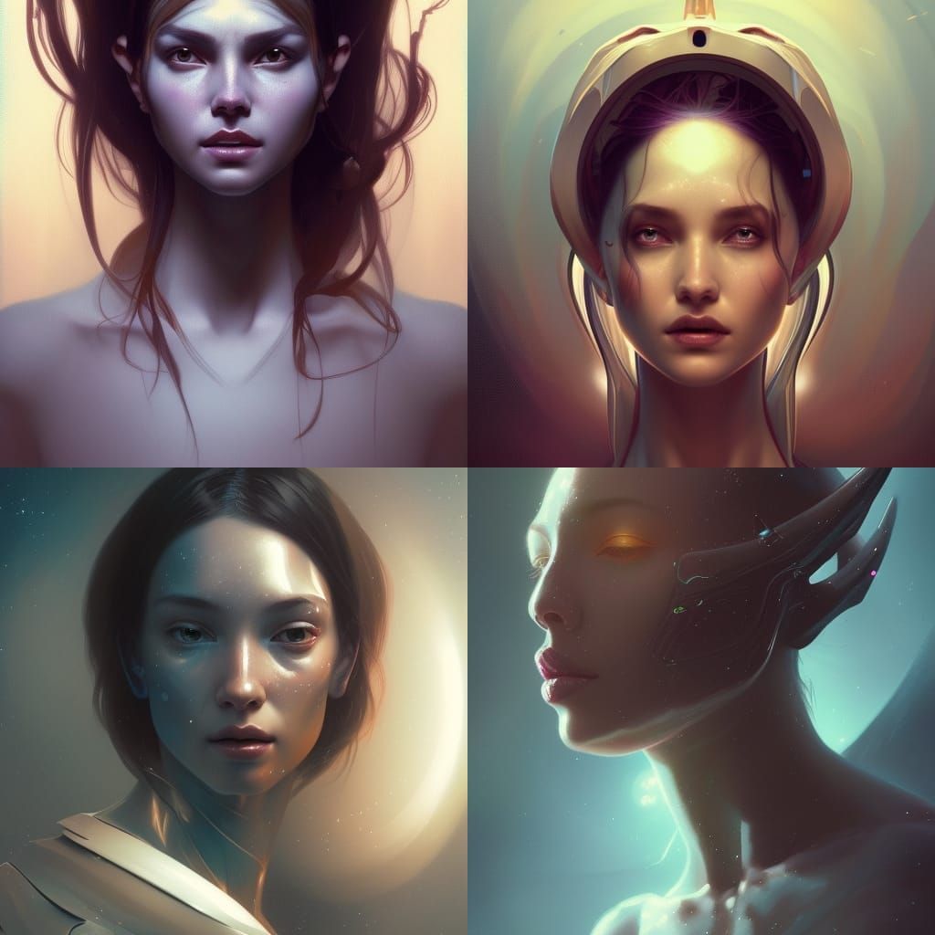 female, alien, outer space, beautiful, haunting - AI Generated Artwork ...