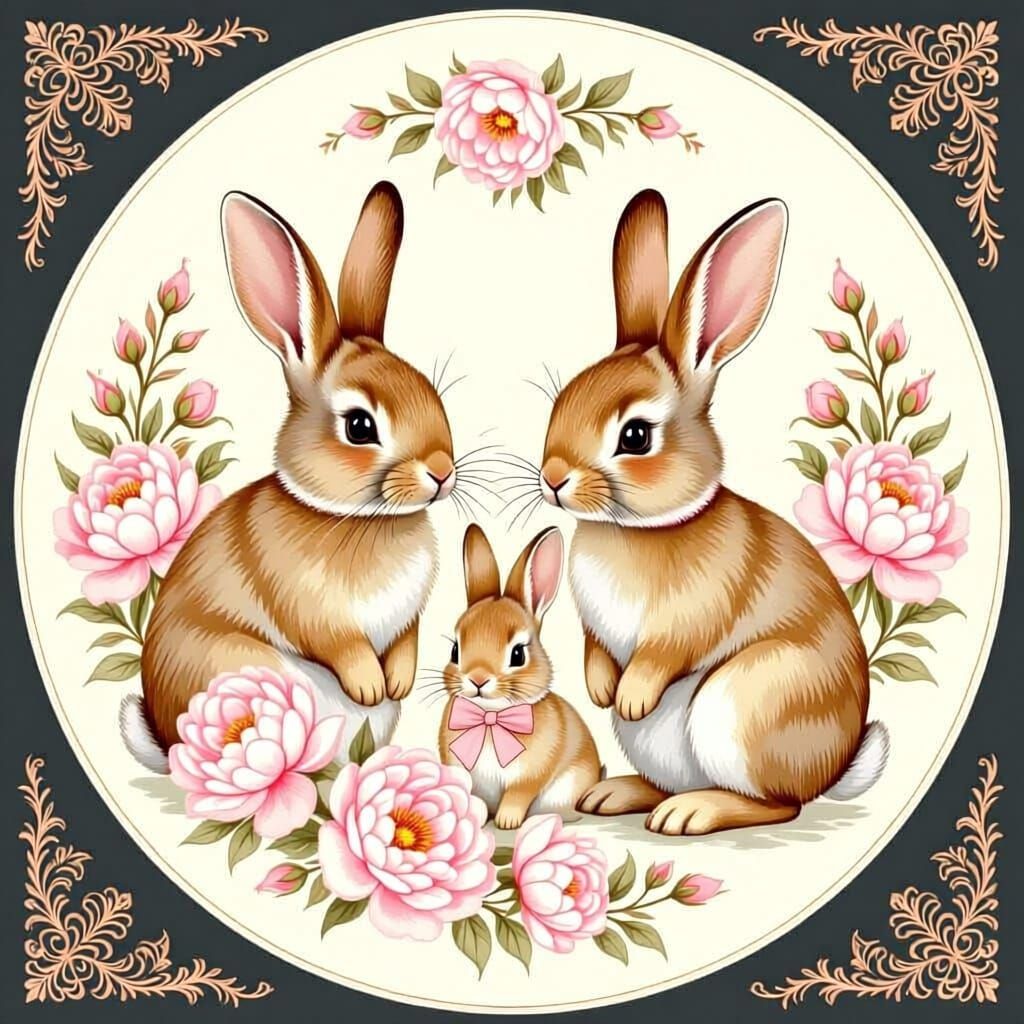 Bunnies and Peonies