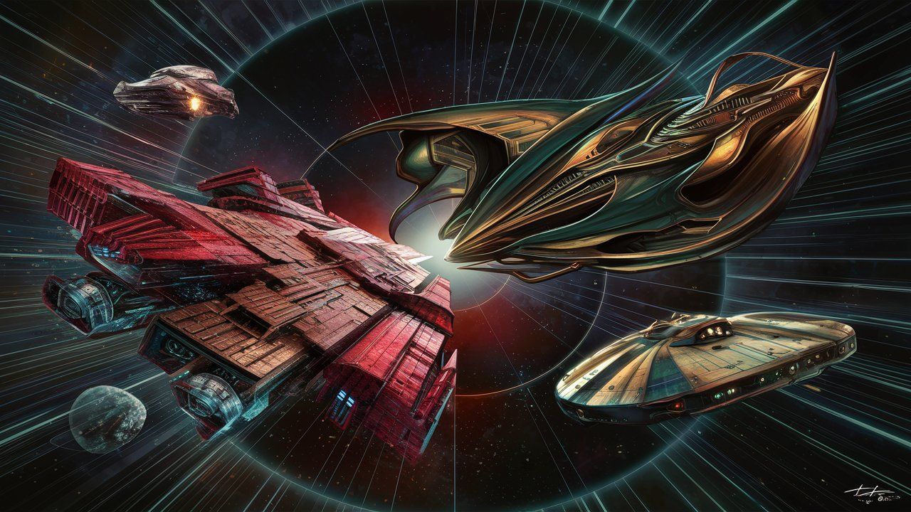 UPA Starship Lomax, A Few Starships Are Near A Black Hole  M...