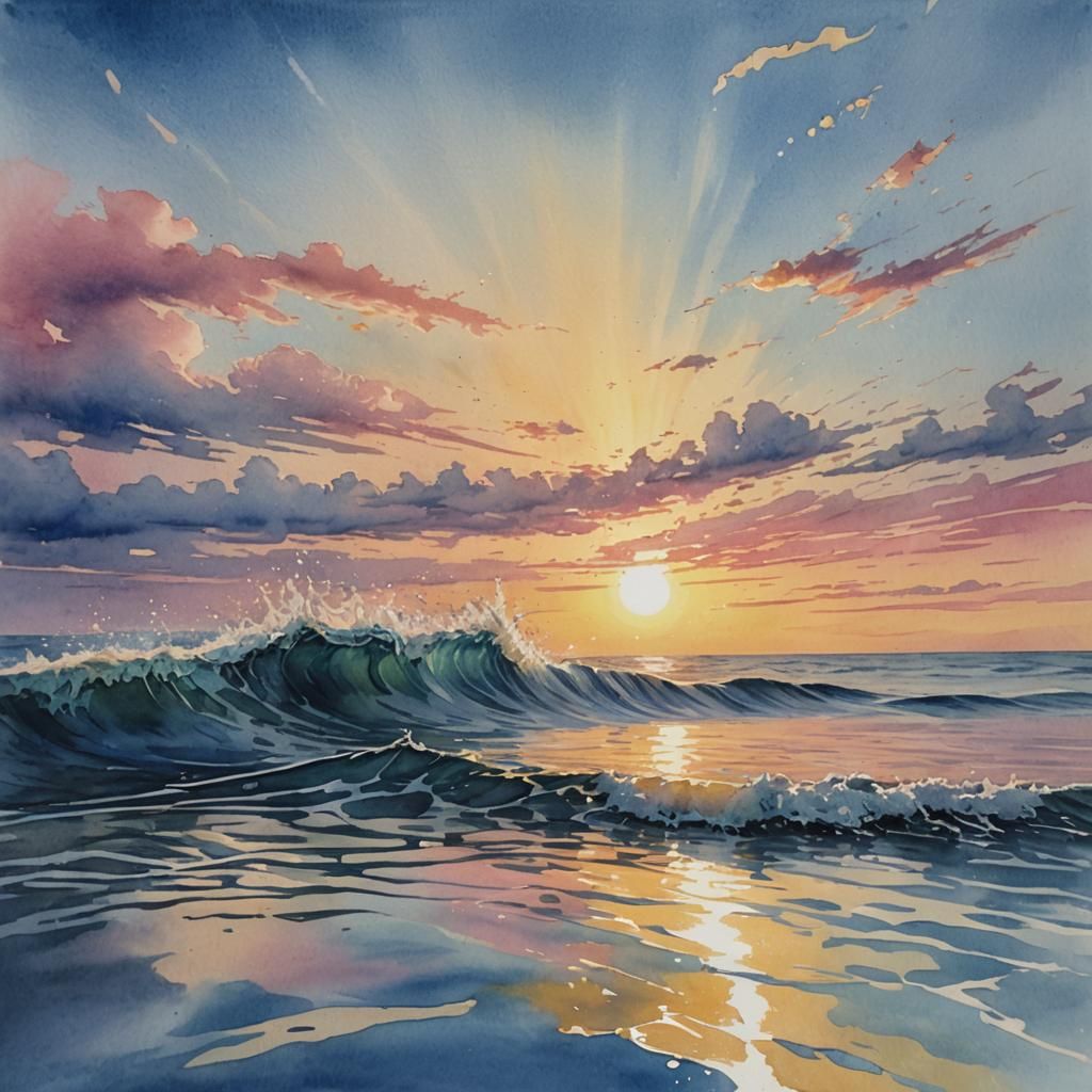 Sunrise Over Calm Water.