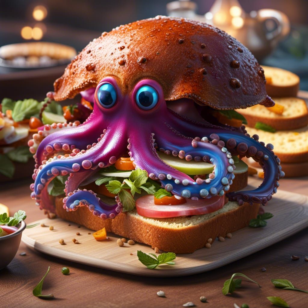 Sassy octopus brioche, hold the mayo  by @BulePanda