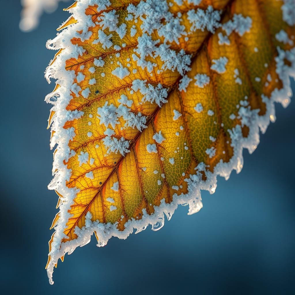 Abstract Photography - Frost-encrusted Leaf  by @possom2009