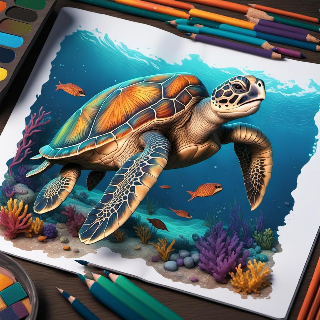 sea turtle - AI Generated Artwork - NightCafe Creator