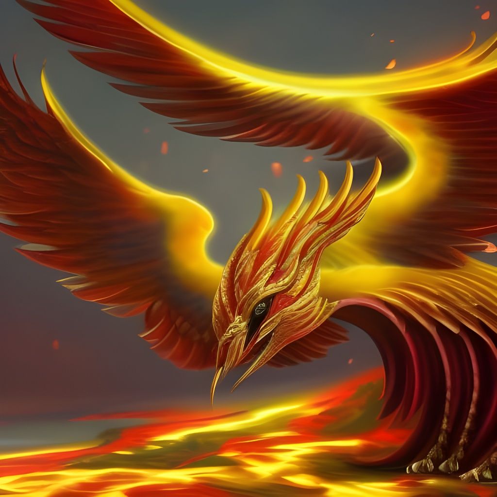 Red and golden phoenix