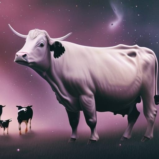 Cow Zen Astral Realm - AI Generated Artwork - NightCafe Creator