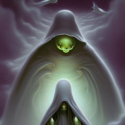 Hooded alien creature