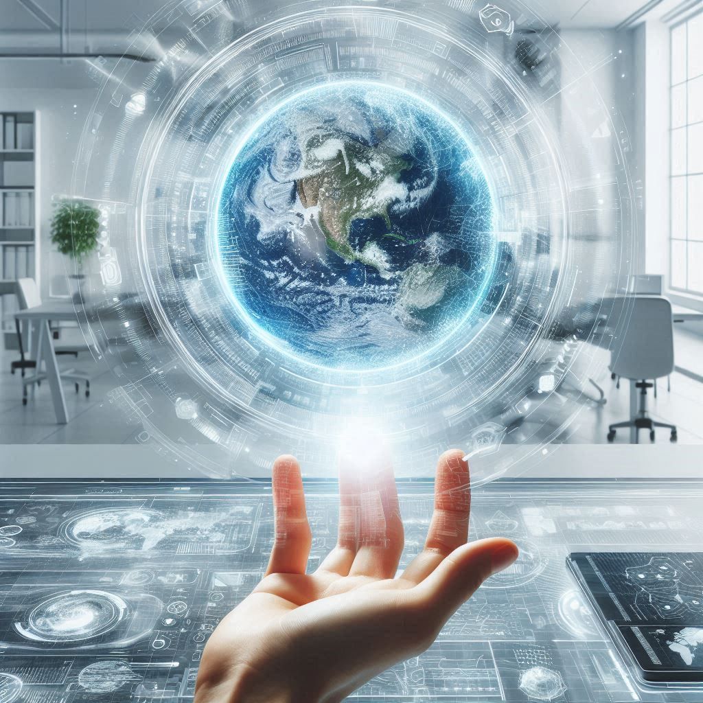 Futuristic Holographic Interaction Earth