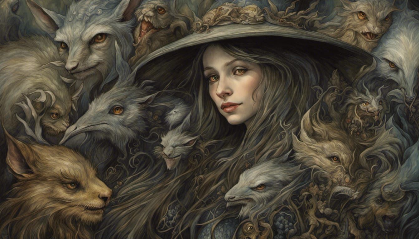 Witch with her minions