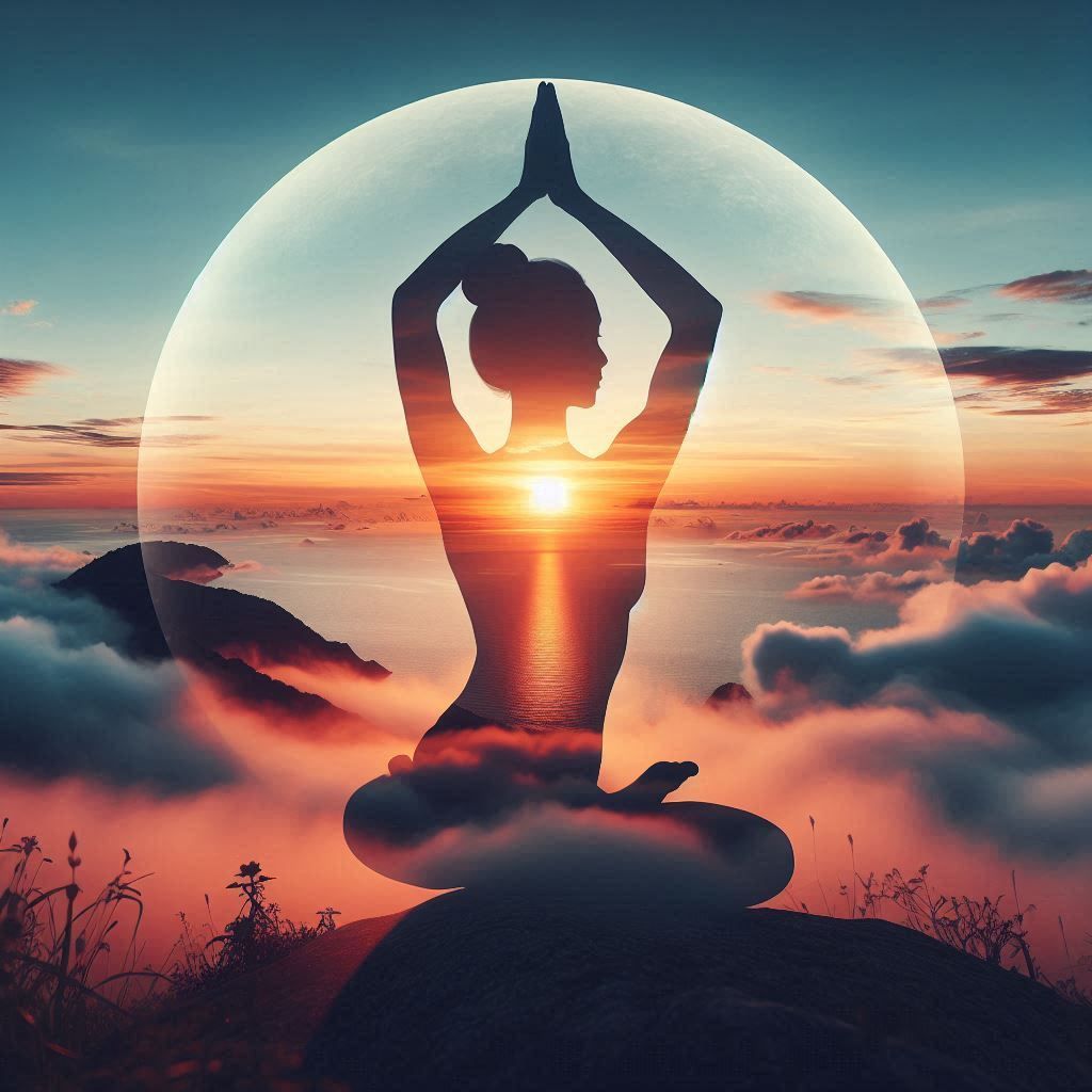 double exposure beautiful fantasy DALL-E 3 portrait landscape..