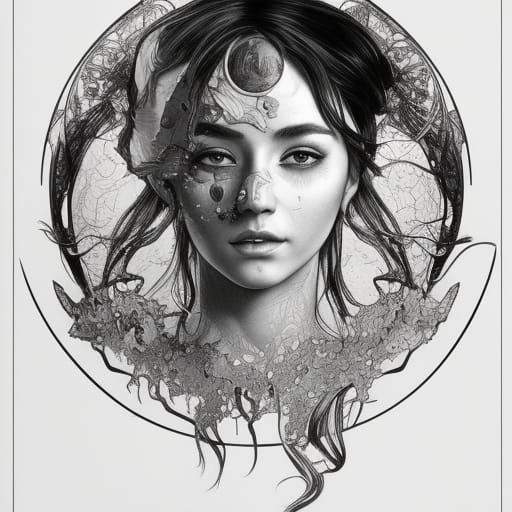 Girl in moon - AI Generated Artwork - NightCafe Creator